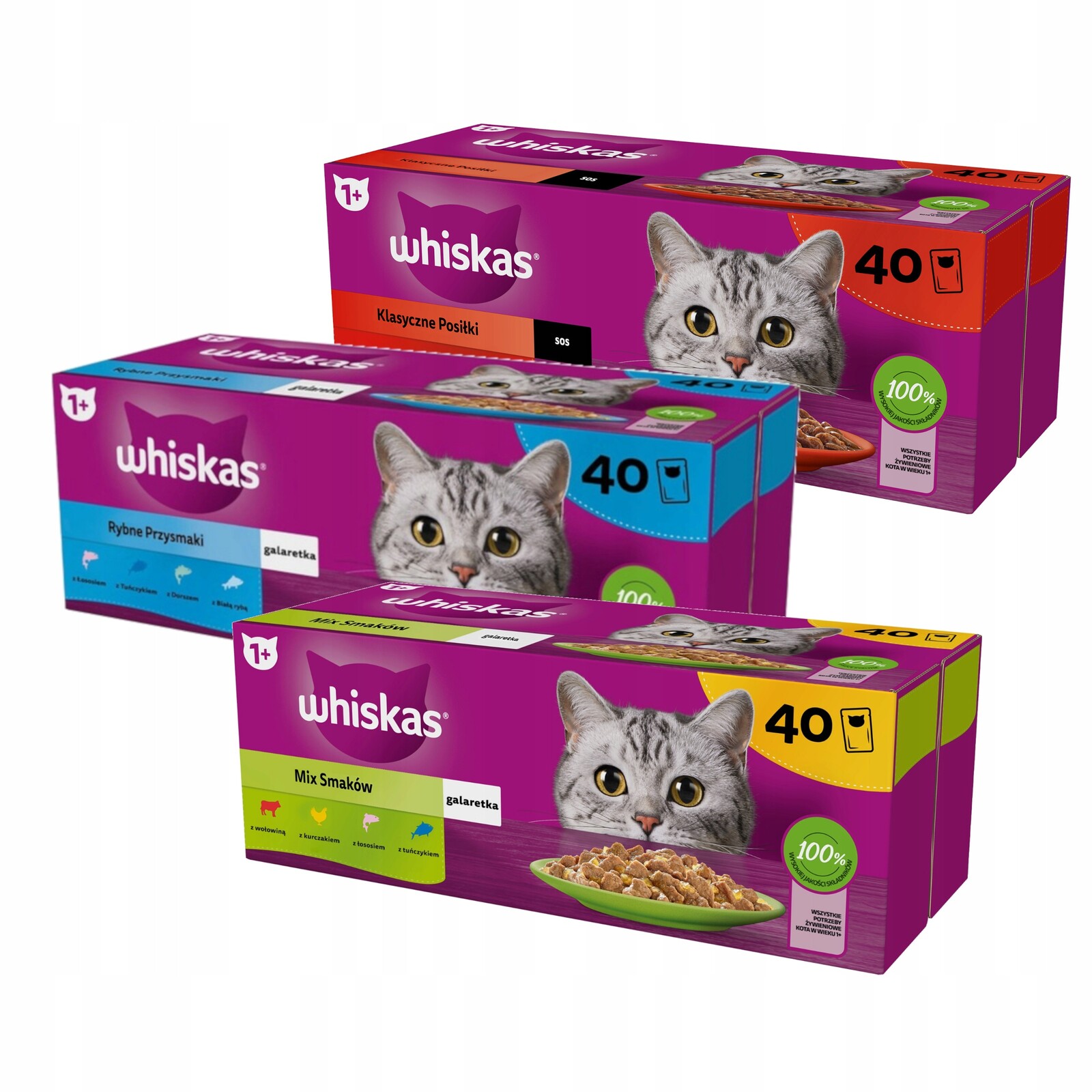 Krmivo mokré pro kočky Whiskas Mix chutí 120 x 85 g