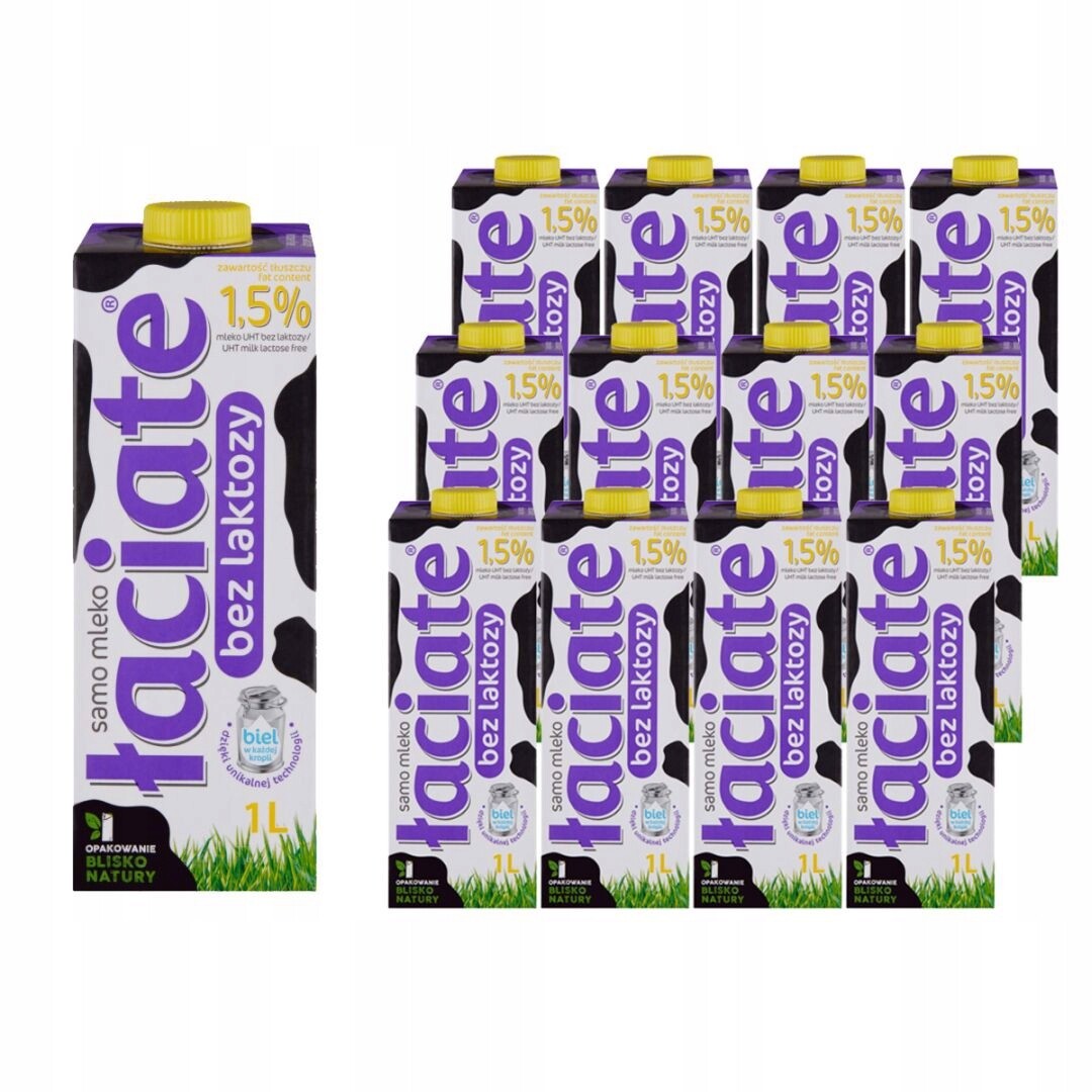 Łaciate Uht mléko bez laktózy 1,5 % 1 l x 12 kusů