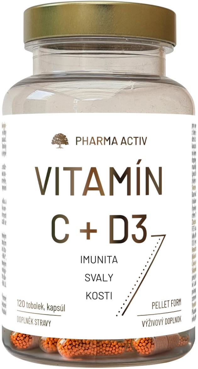PHARMA ACTIV Vitamín C + D3, 120 tobolek