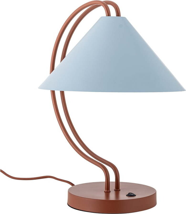 Modrá/v terakotové barvě stolní lampa s kovovým stínidlem (výška 35 cm) Janya – Bloomingville