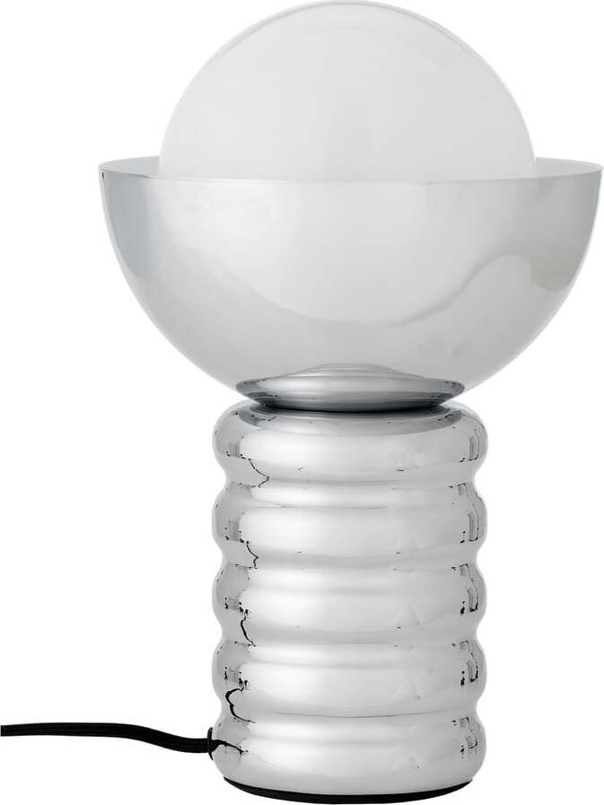 Stolní lampa ve stříbrné barvě se skleněným stínidlem (výška 32 cm) Spike – Bloomingville