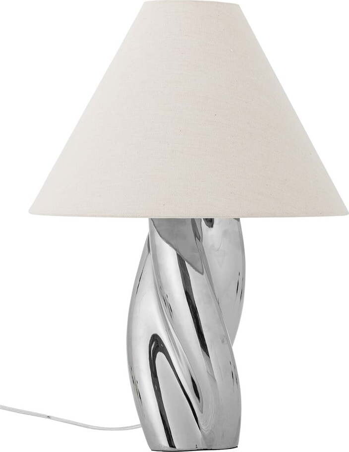 Stolní lampa ve stříbrné barvě s textilním stínidlem (výška 49 cm) Silva – Bloomingville