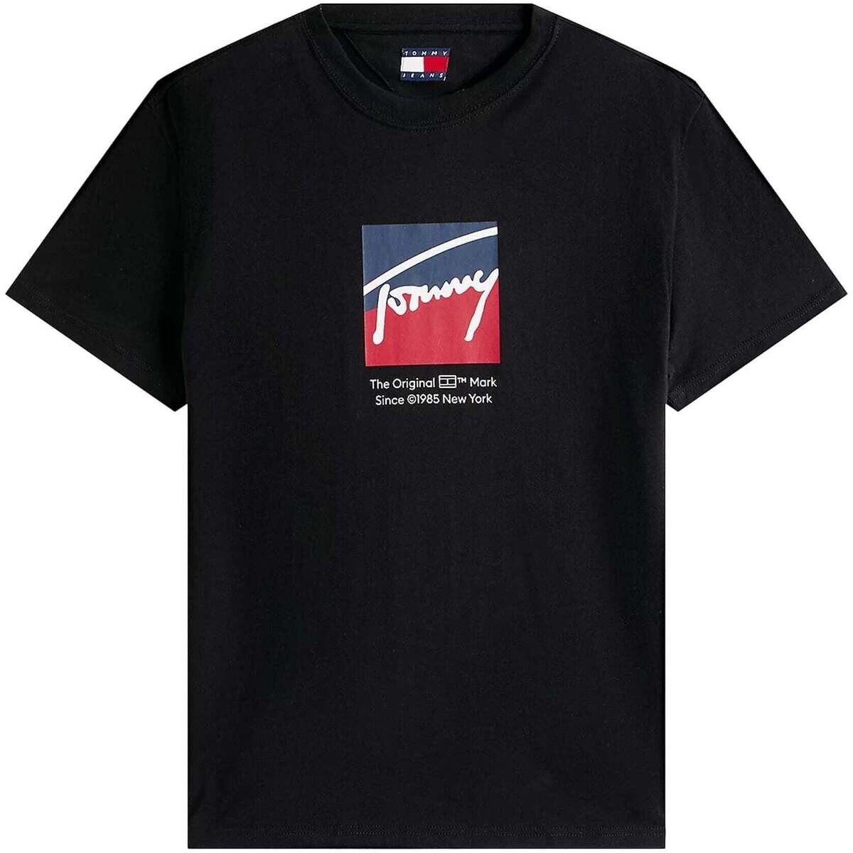 Tommy Jeans  Graphic Print Signature Logo T-Shirt Black  Černá