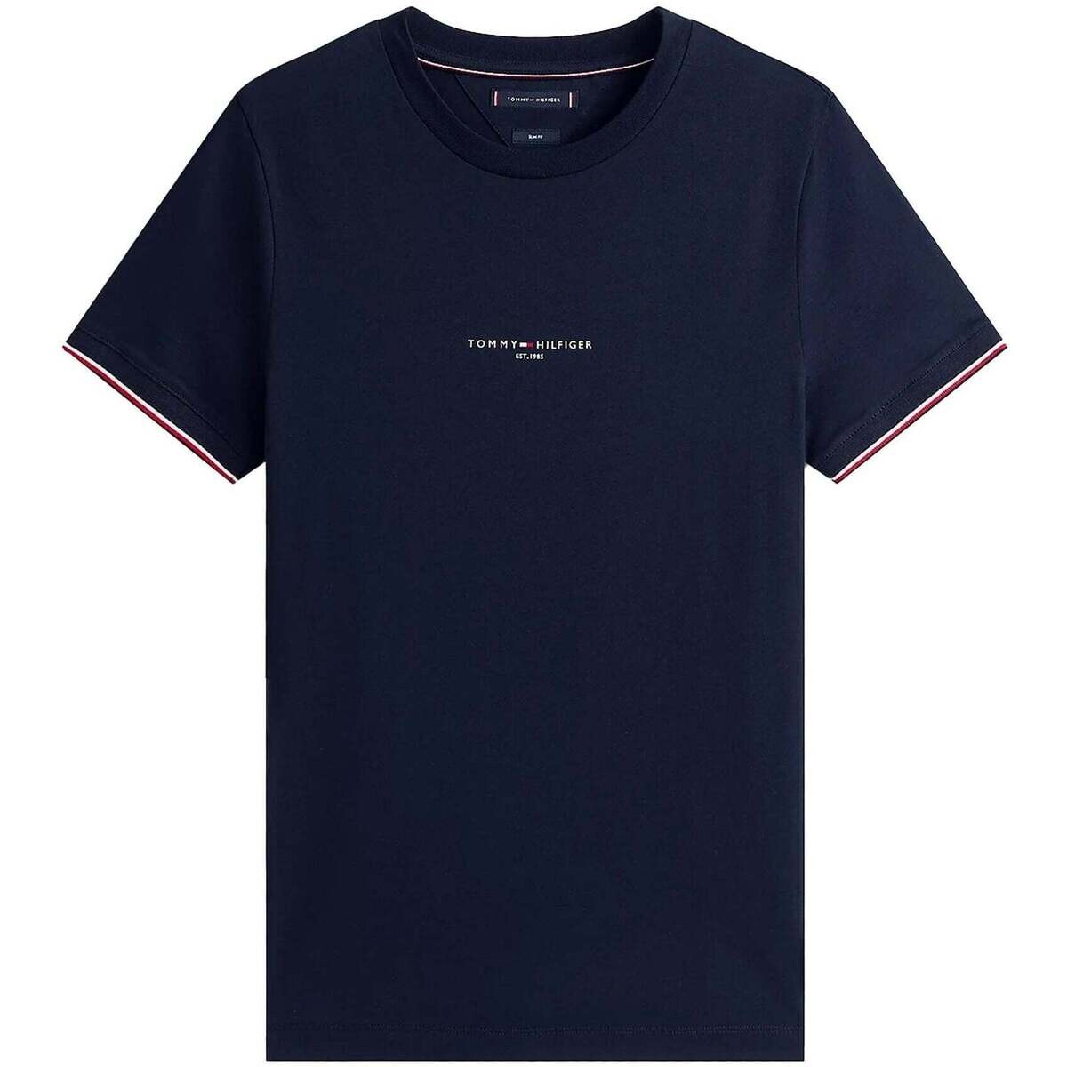 Tommy Hilfiger  Slim Knit Tipped T-Shirt Navy Blue  Modrá