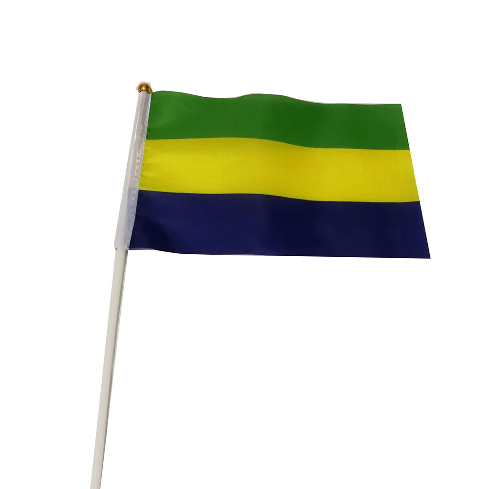 Vlajka Gabon 14 x 21 cm na plastové tyčce