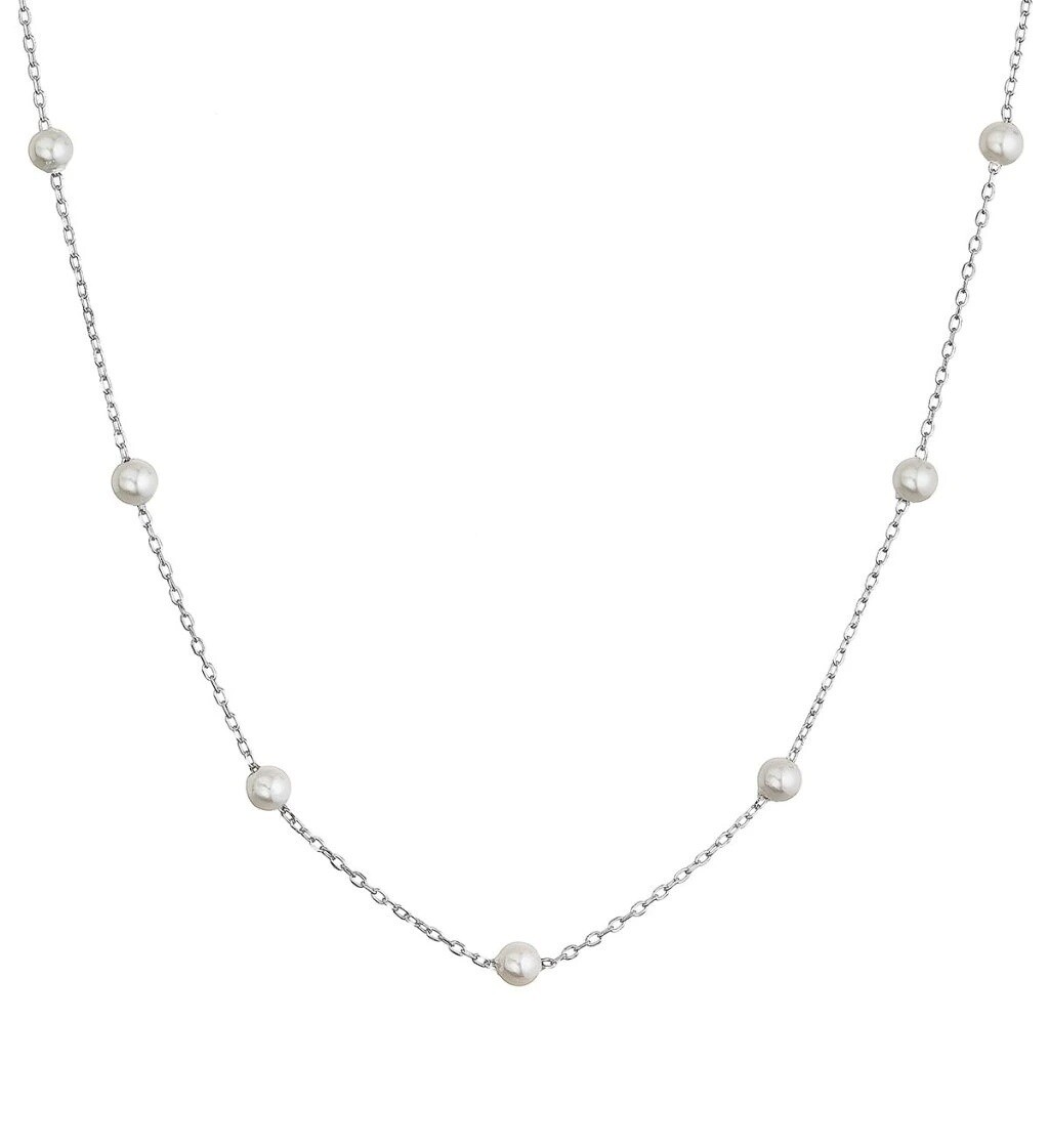 Evolution Group - Pavona Stříbrný náhrdelník se shell perličkami 12145.1