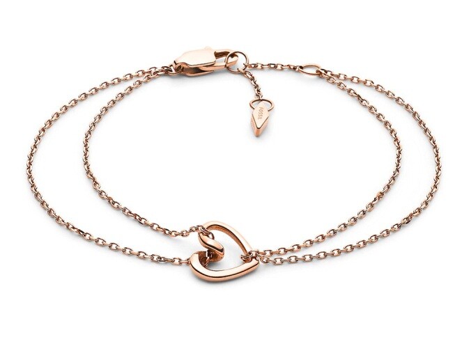 Fossil Krásný dvojitý náramek z pozlacené oceli Sawyer JOF00616791