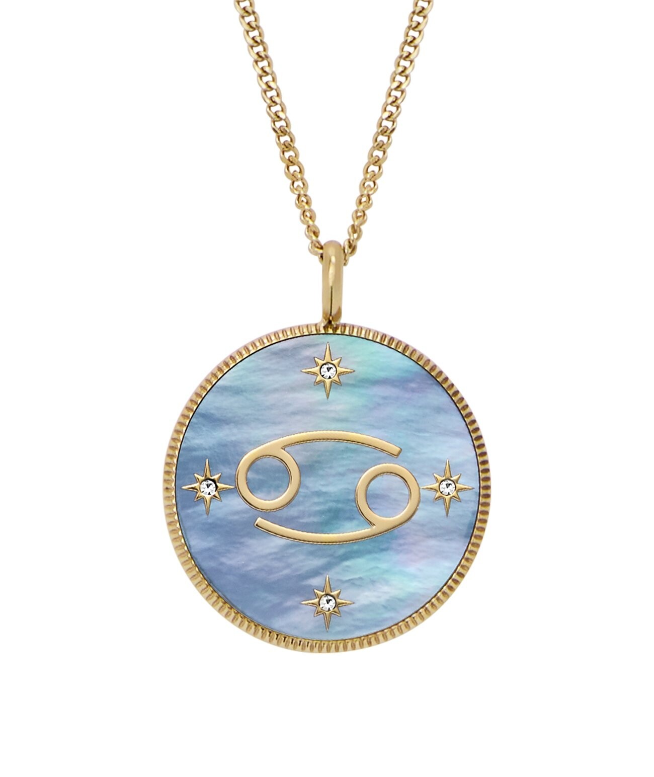 Fossil Pozlacený náhrdelník znamení Rak Written in the Stars JF04841710