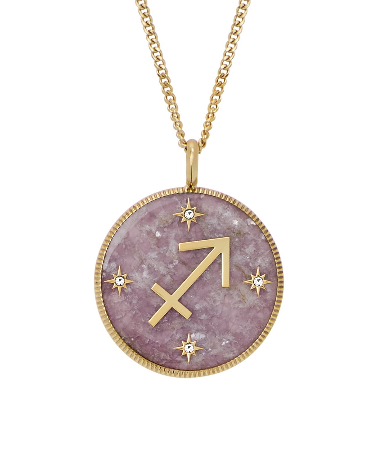 Fossil Pozlacený náhrdelník znamení Střelec Written in the Stars JF04846710