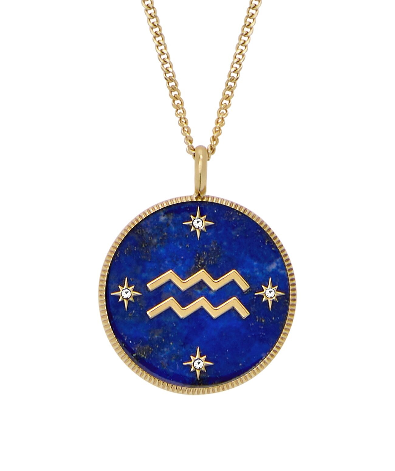 Fossil Pozlacený náhrdelník znamení Vodnář Written in the Stars JF04849710