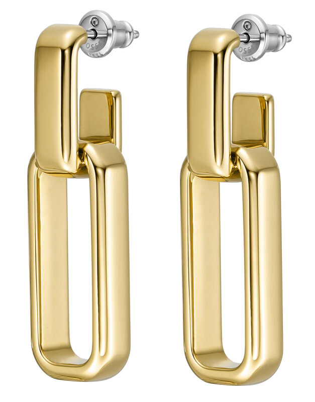 Fossil Výrazné pozlacené náušnice 2v1 Archival Core JOF00975710