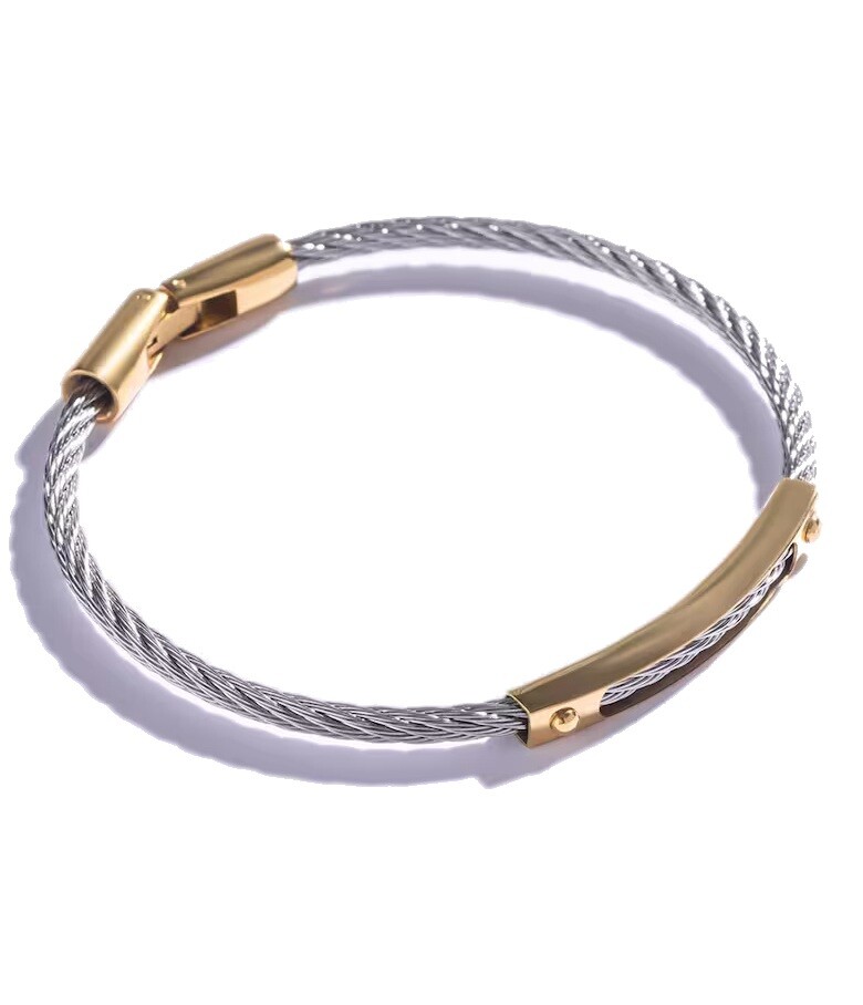 Marc Malone Pánský bicolor náramek z oceli MCGB5002SG