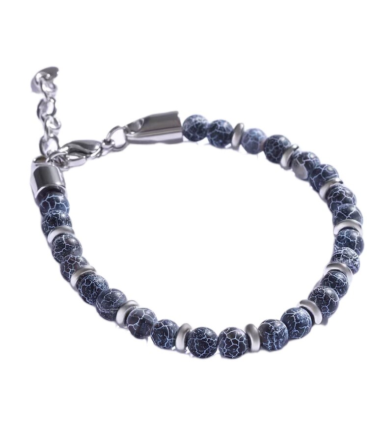 Marc Malone Pánský korálkový náramek s achátem MCGB5010