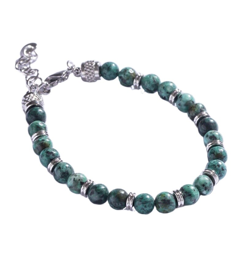 Marc Malone Pánský korálkový náramek s africkým jaspisem MCGB5015