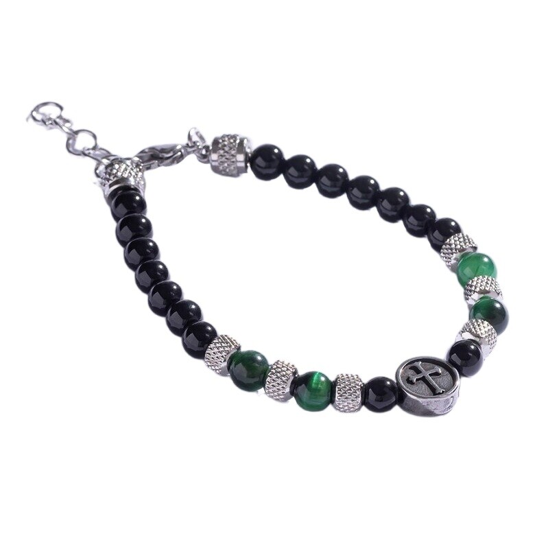 Marc Malone Korálkový náramek se zeleným křemenem MCGB5017