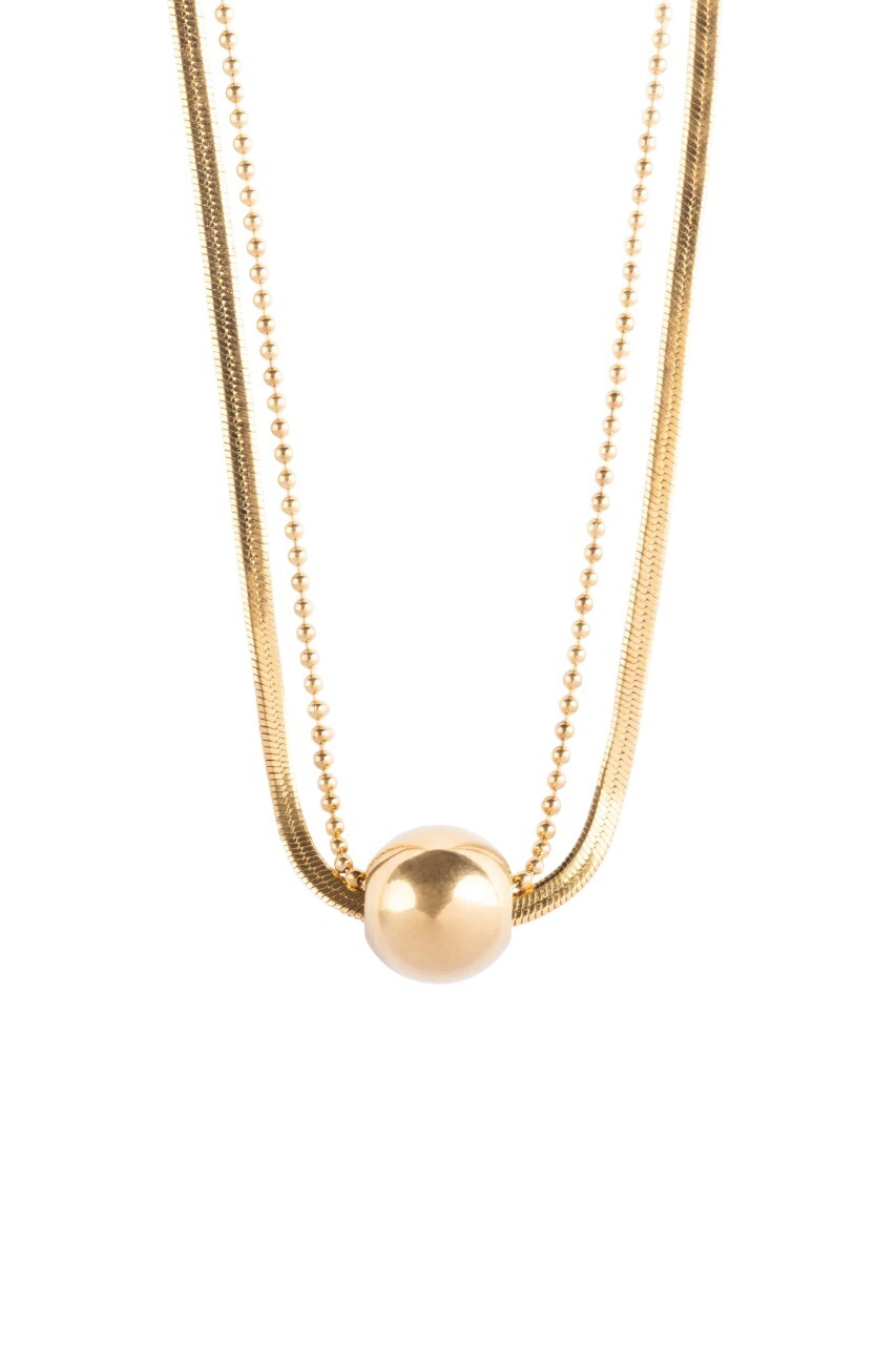 Marc Malone Dvojitý pozlacený náhrdelník Skye Gold Necklace MCN24001G