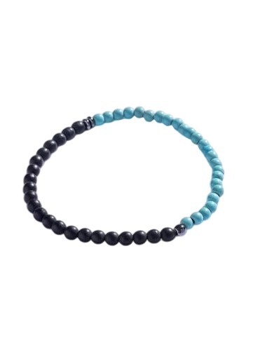 Marc Malone Pánský korálkový náramek s tyrkysem MCGB5108