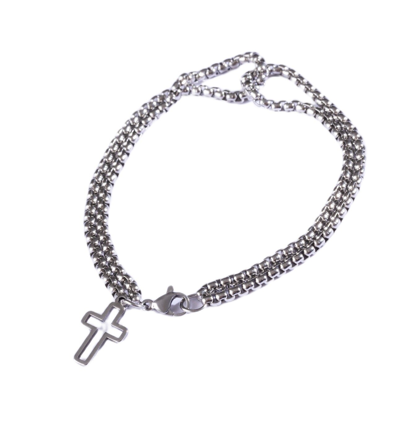 Marc Malone Pánský ocelový náramek s křížkem MCGB5005S