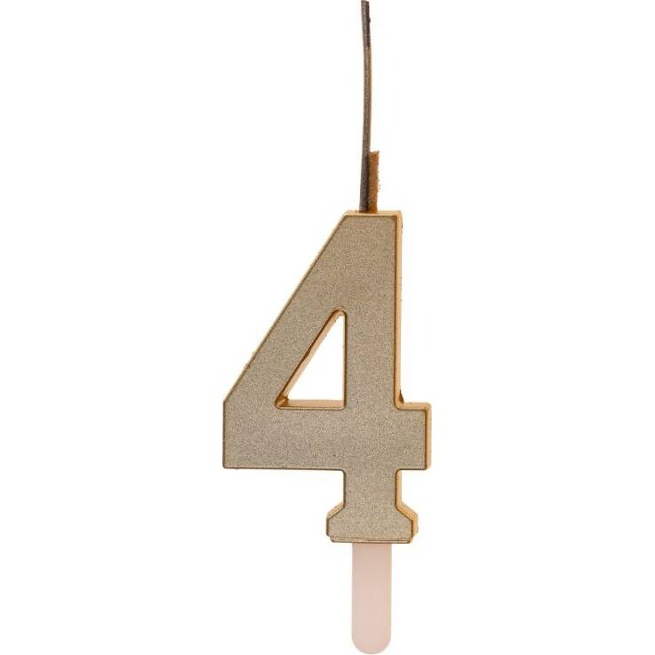 Zlatá svíčka s prskavkou číslo 4 - Dekora