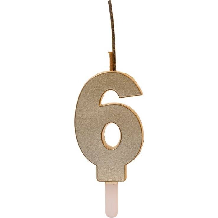 Zlatá svíčka s prskavkou číslo 6 - Dekora