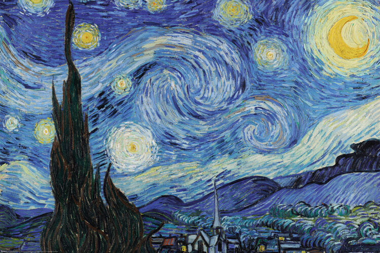 Europosters Plakát, Obraz - Hvězdná noc, Vincent van Gogh, 91.5 × 61 cm