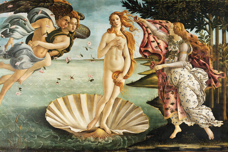 Europosters Plakát, Obraz - Zrození Venuše, Sandro Botticelli, 91.5 × 61 cm