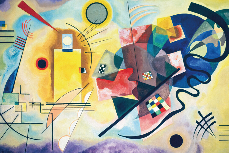 Europosters Plakát, Obraz - Wassily Kandinsky - Yellow, Red, Blue, 91.5 × 61 cm