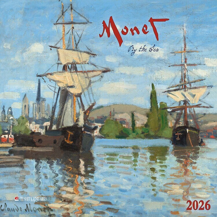 TUSHITA Kalendář 2026 Claude Monet - By the Sea, 30 x 30 cm