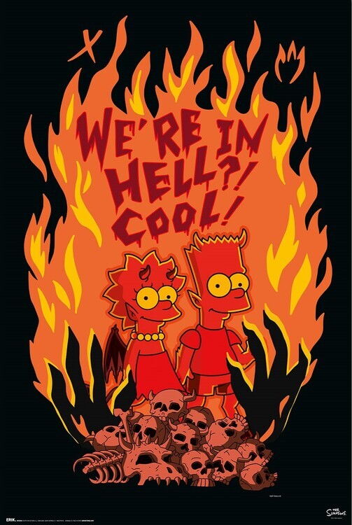 GRUPO ERIK Plakát, Obraz - The Simpsons - We are in hell! Cool!, 61 × 91.5 cm