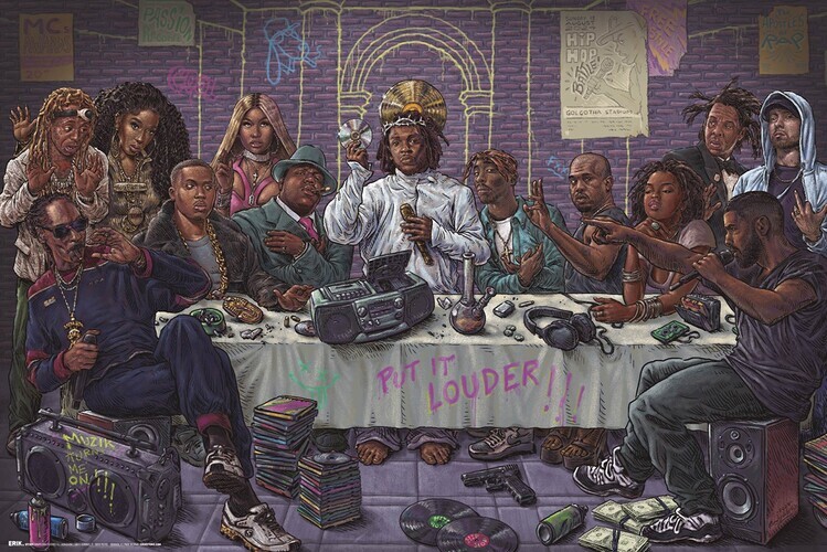 GRUPO ERIK Plakát, Obraz - The Last Supper of Hip Hop, 91.5 × 61 cm