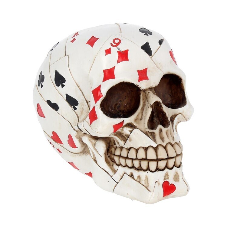 NEMESIS NOW Figurka Skull - Dead Mans Hand - Playing Card, 15 cm