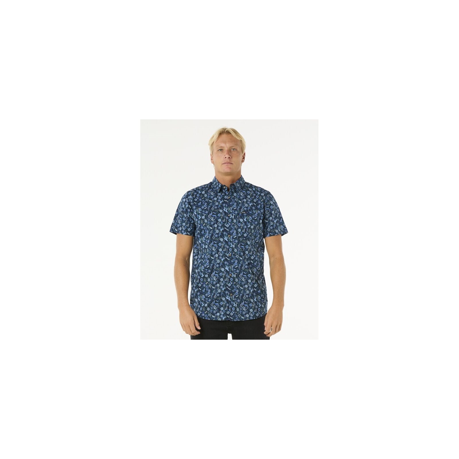 košile RIP CURL - Floral Reef S/S Shirt Washed Navy (9741) velikost: XXL
