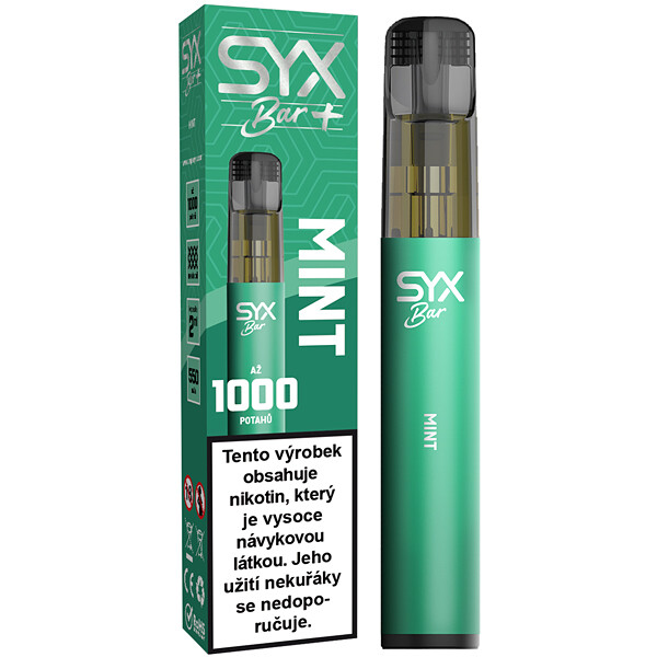 Elektronická cigareta jednorázová Syx Bar+ 1000 Mint 16,5mg/ml