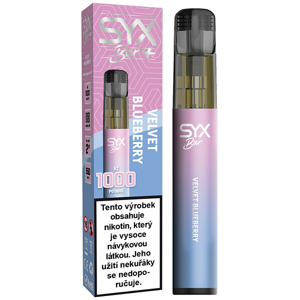 Elektronická cigareta jednorázová Syx Bar+ 1000 Velvet Blueberry 16,5mg/ml
