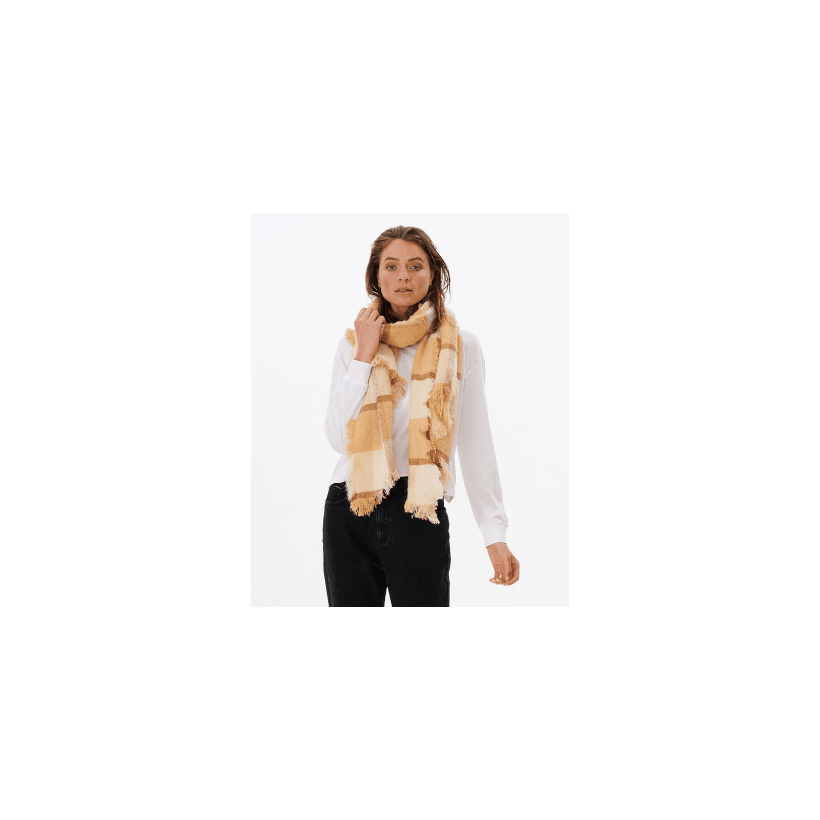 šála RIP CURL - Breeze Check Scarf Camel (11)