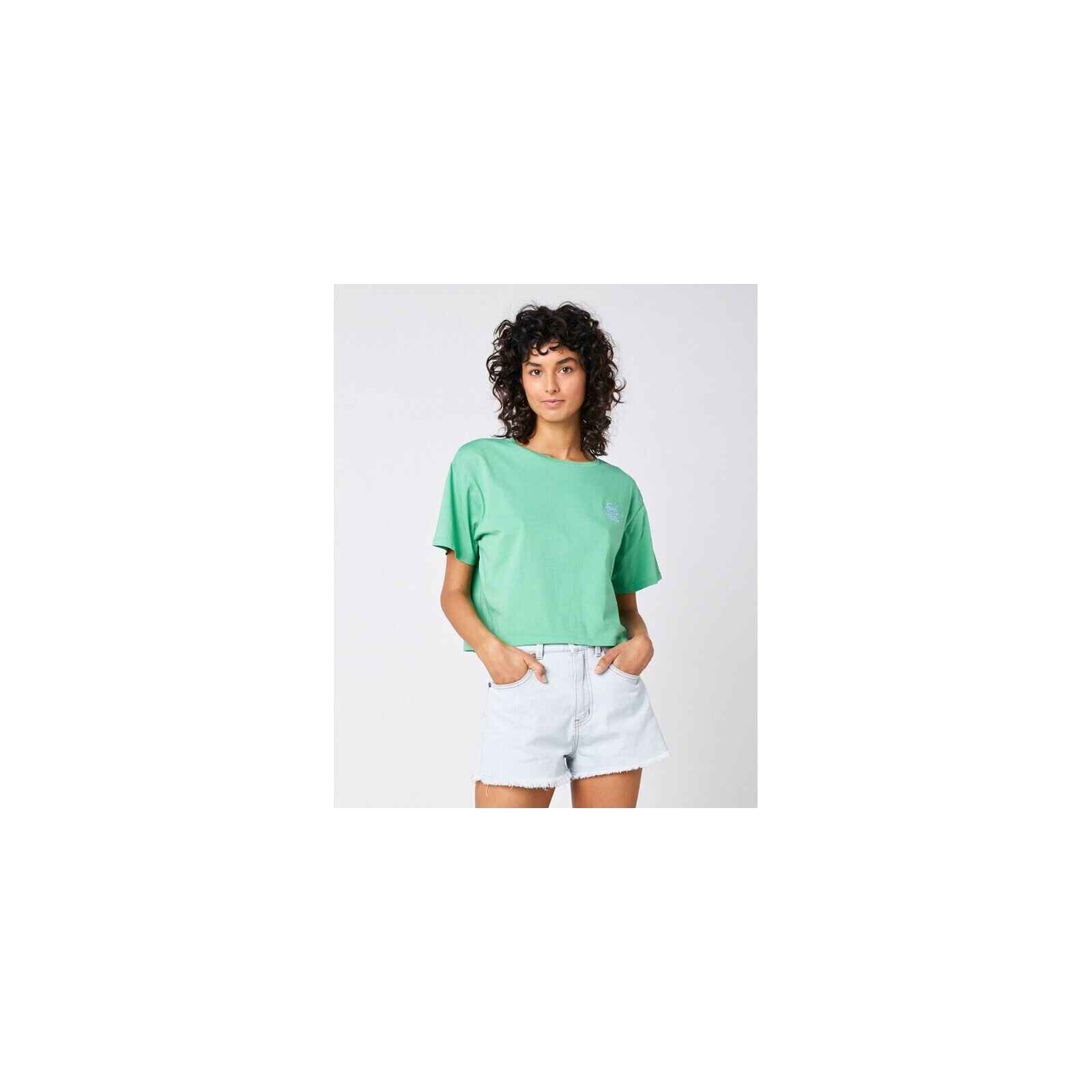 triko RIP CURL - Search Icon Crop Tee Green (60)