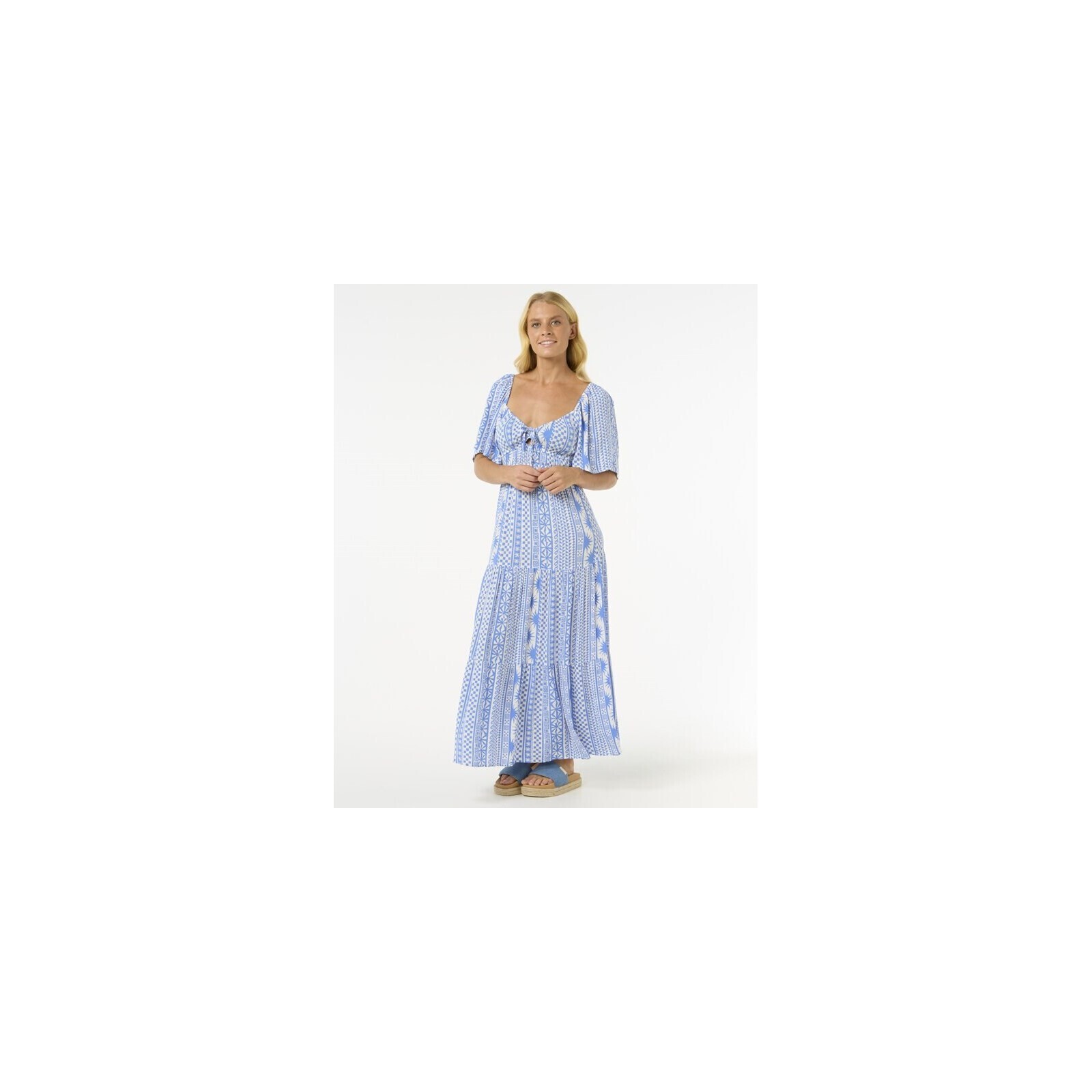 šaty RIP CURL - San Carlos S/S Maxi Dress Blue (70) velikost: L