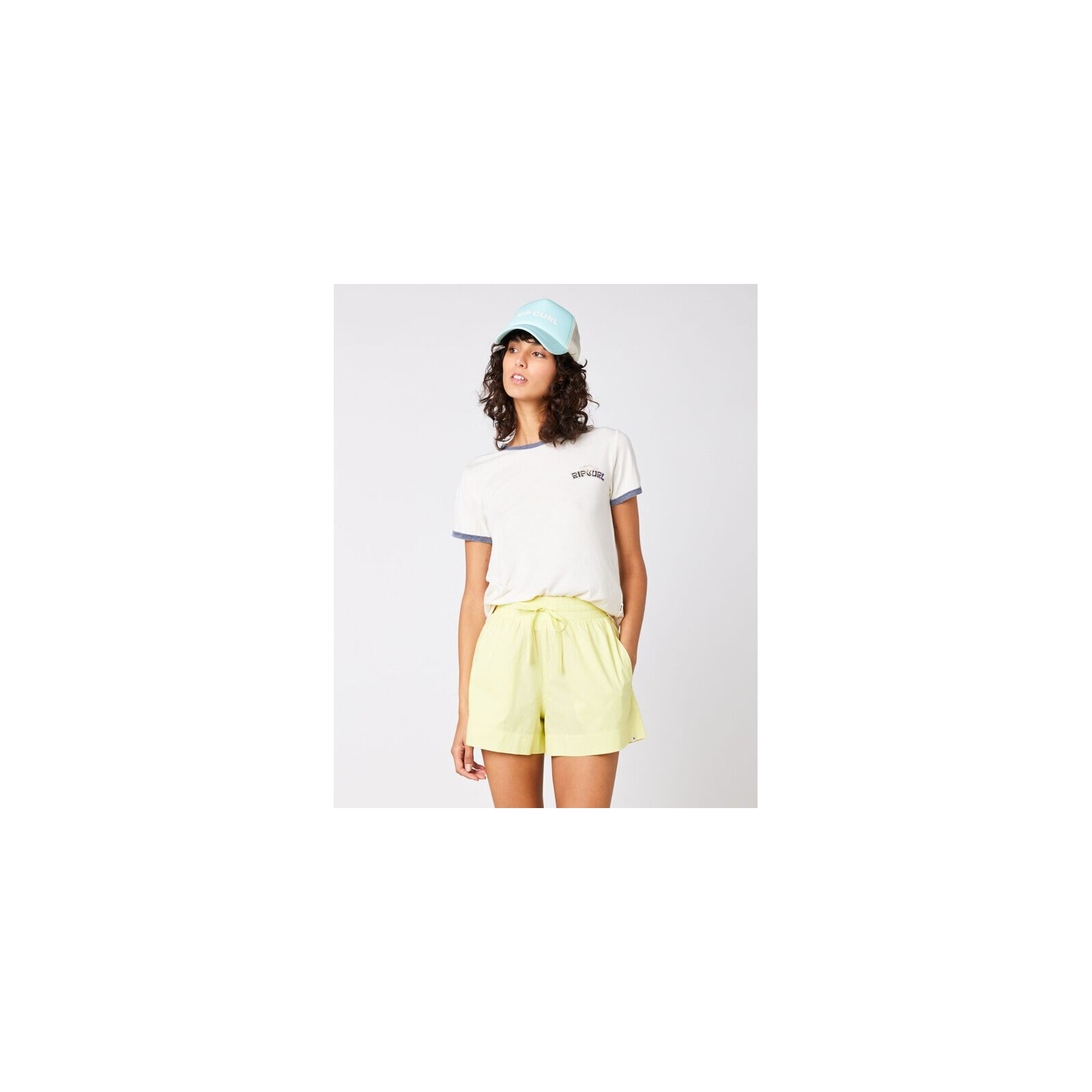 triko RIP CURL - Ringer Neon Tee Off White (3)