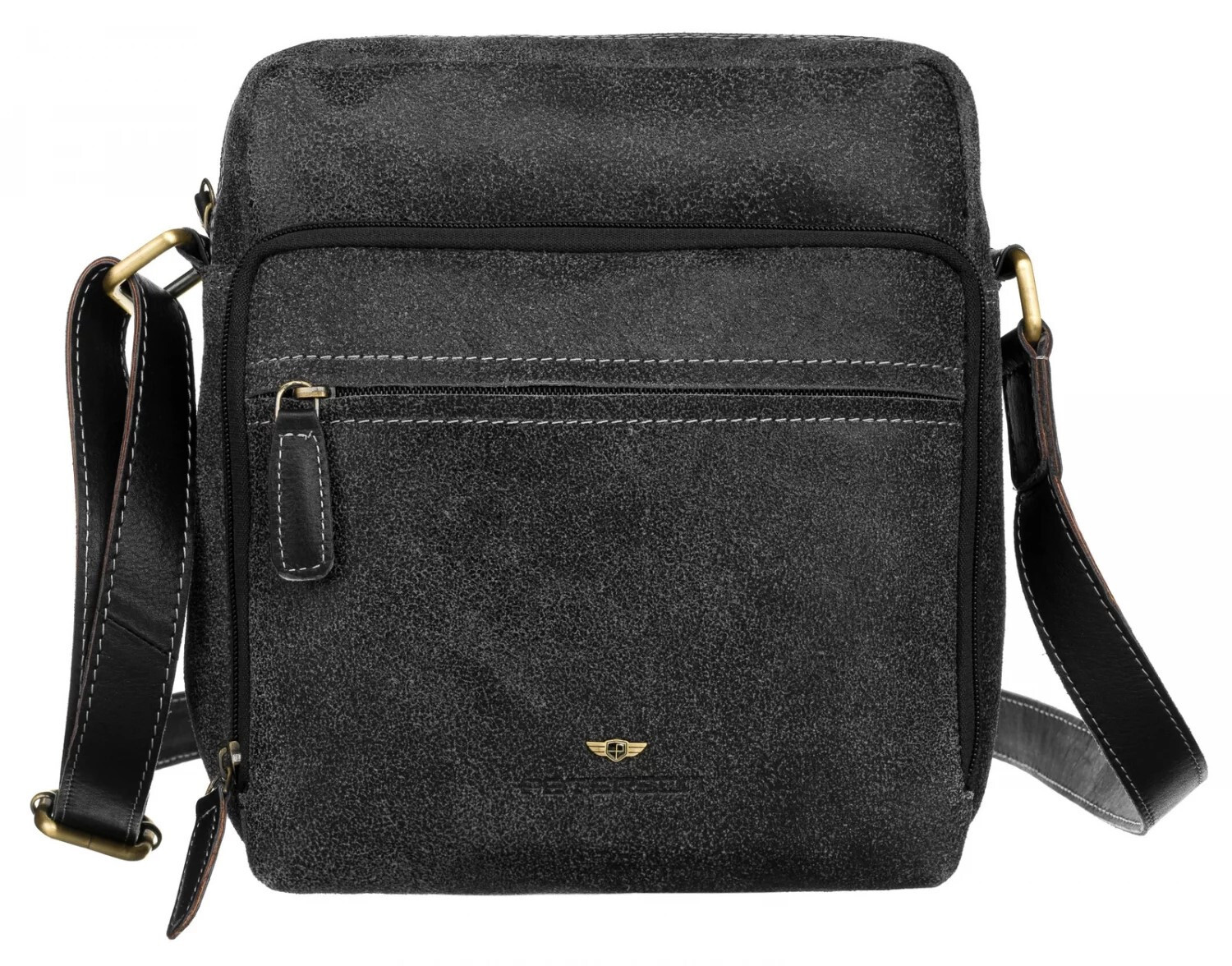 Trendy pánská kožená crossbody taška Peterson Xaver, černá