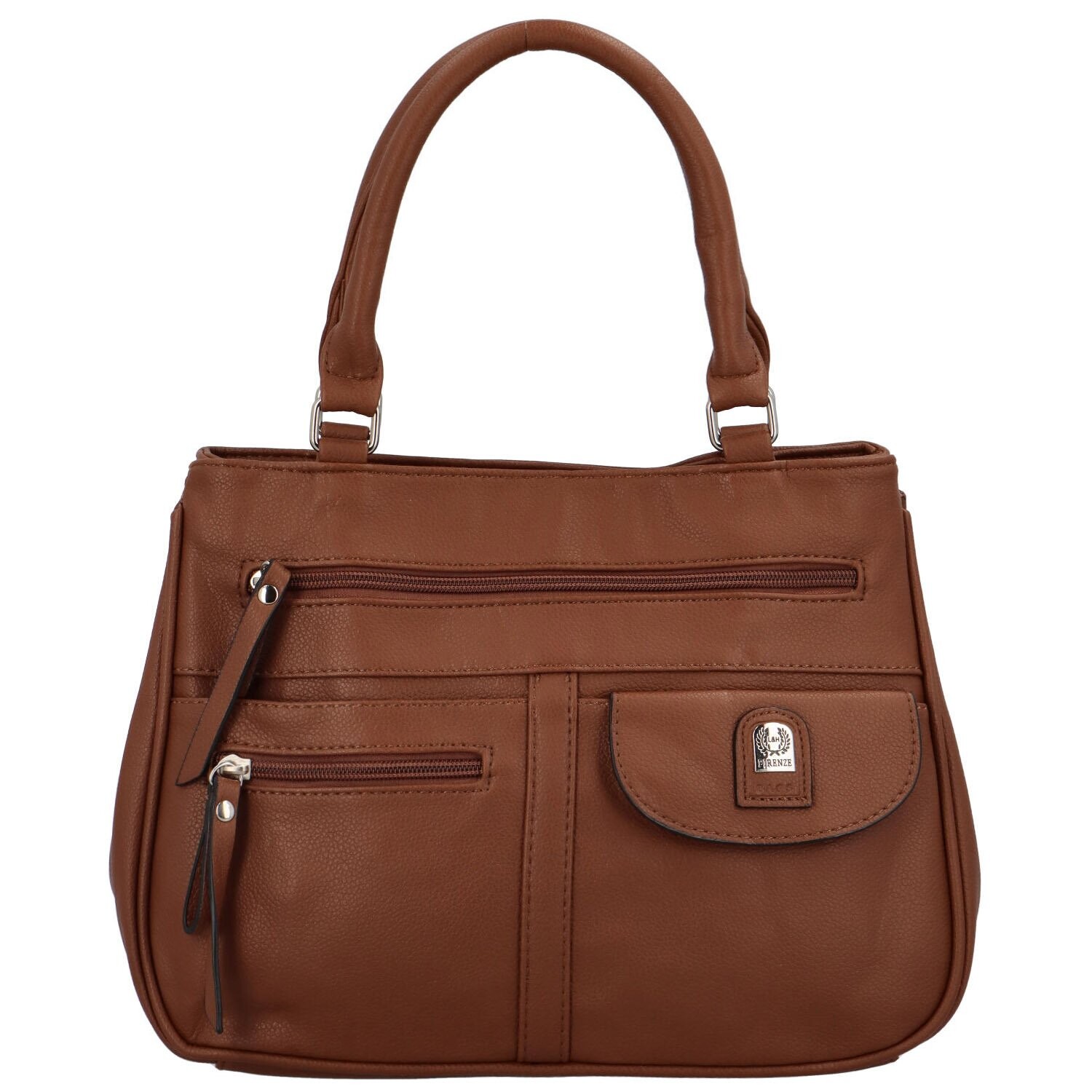 Trendy dámská koženková kabelka do ruky Regina, hnědá