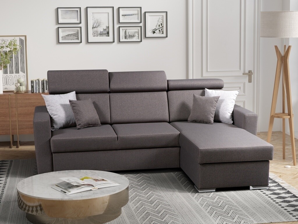 Rohová sedačka VALLEY, pravá, šedá látka - II. jakost, POUZE OSOBNÍ ODBĚR