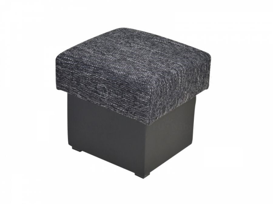 Taburet ARCHUN, černá látka/černá ekokůže - II. jakost, POUZE OSOBNÍ ODBĚR