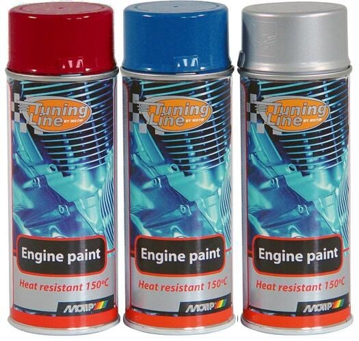 Barva na motor Motip Engine Paint sprej 400ml - stříbrná lesklá