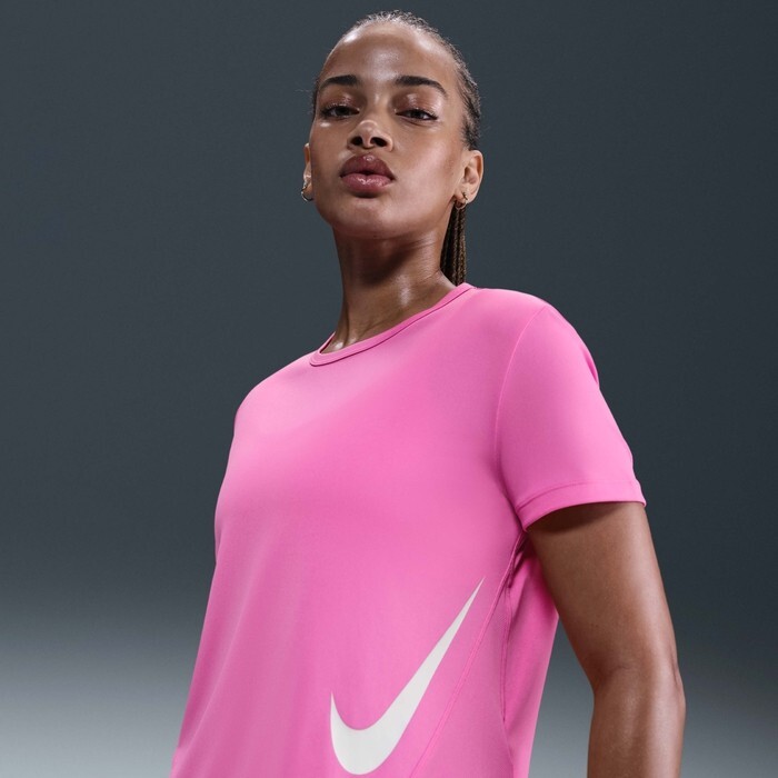 Nike Women Tempo Swoosh Dri-Fit Short Sleeve Top L