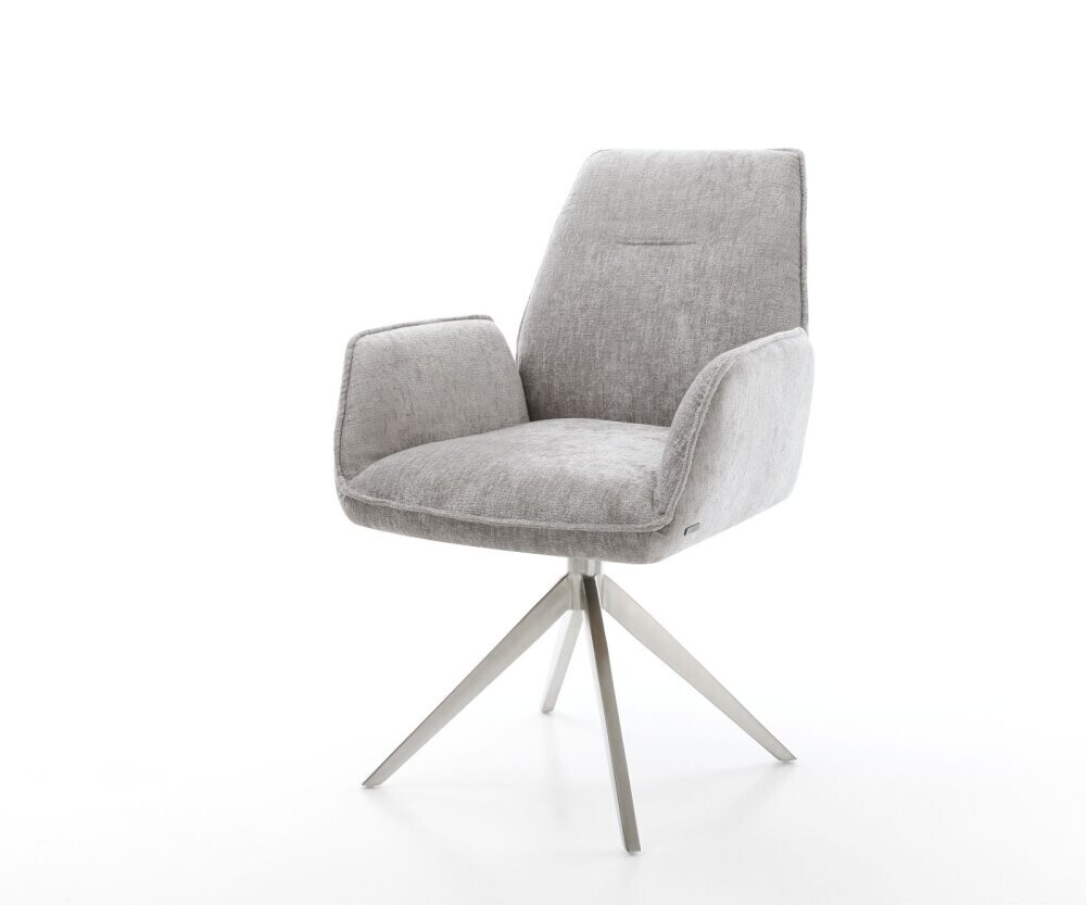 Jídelní židle Zoa-Flex žinylka stříbrnošedá křížová podnož široká