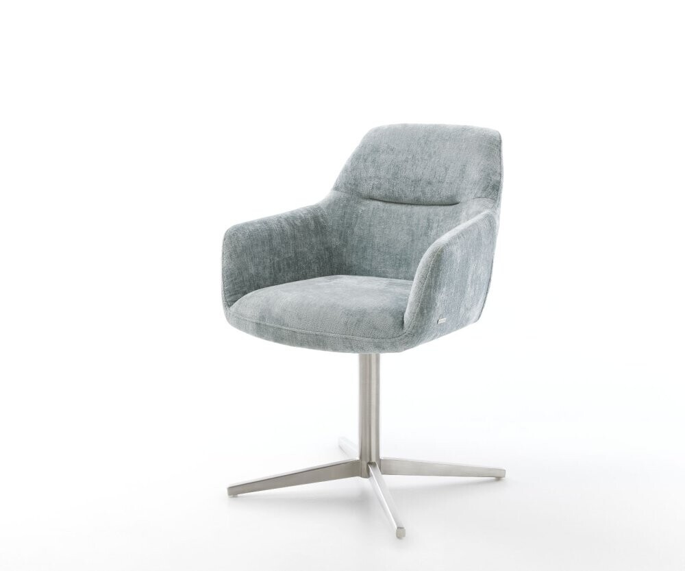 Jídelní židle Pejo-Flex žinylka pastelově modrá podnož nerezová ocel