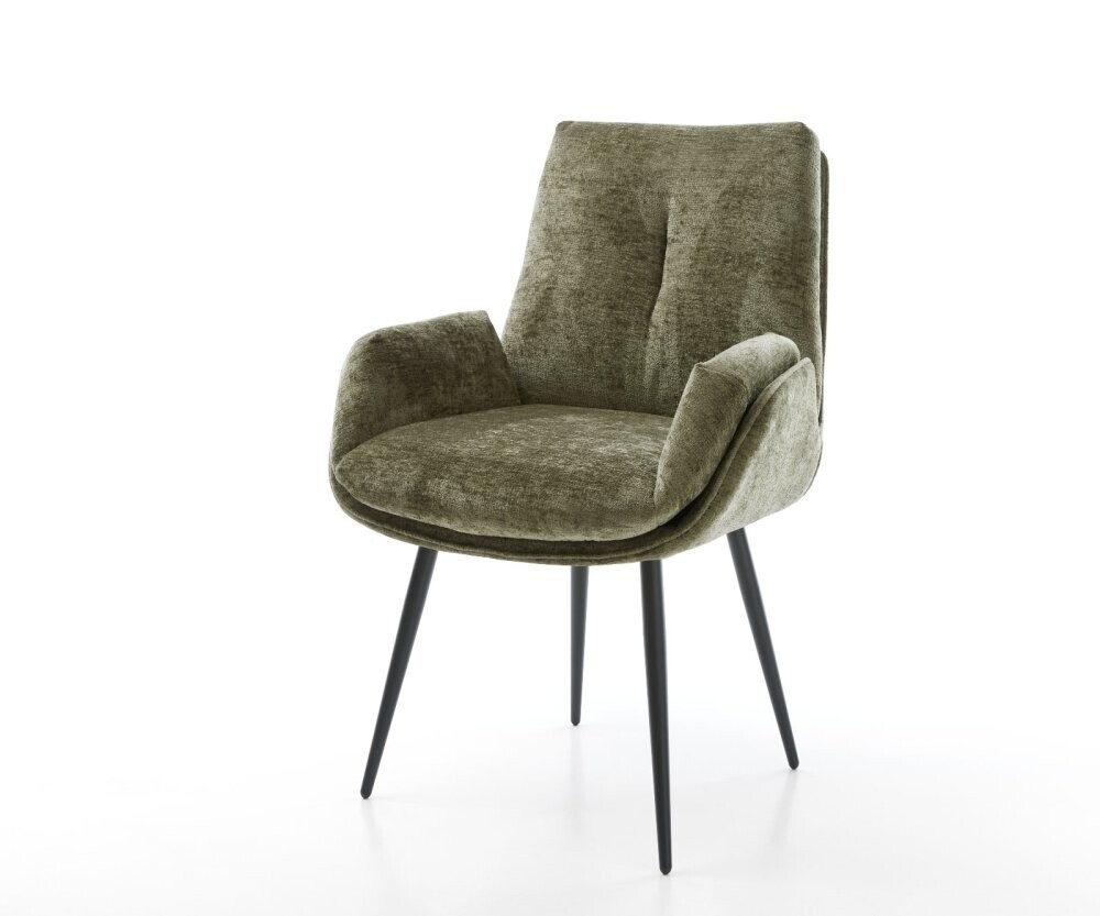 Jídelní židle Clea-Flex žinylka olivová podnož zúžená černá