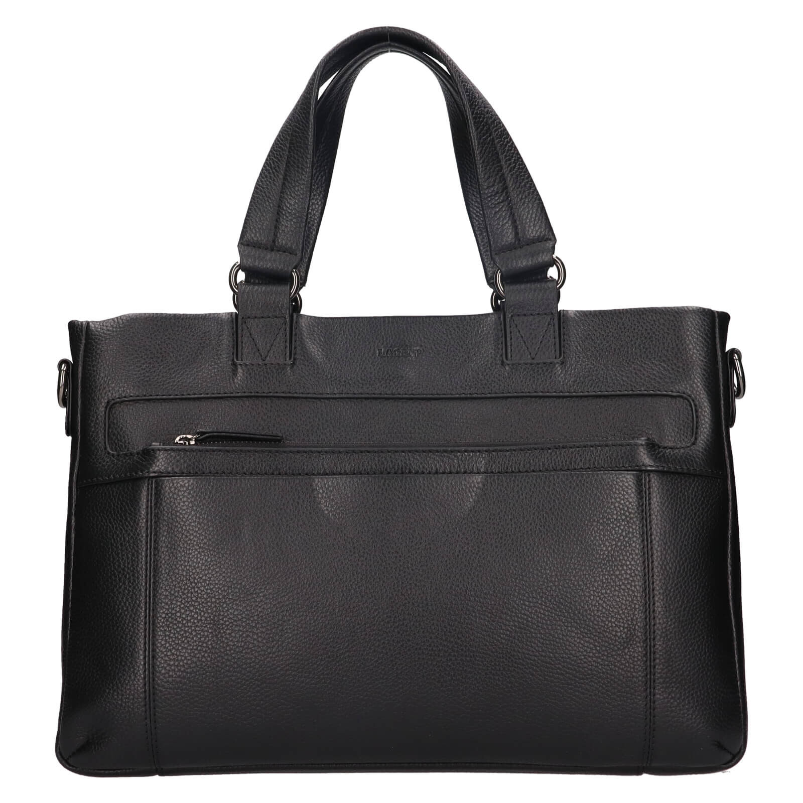 Kožená business taška na notebook Lagen Sacha - černá