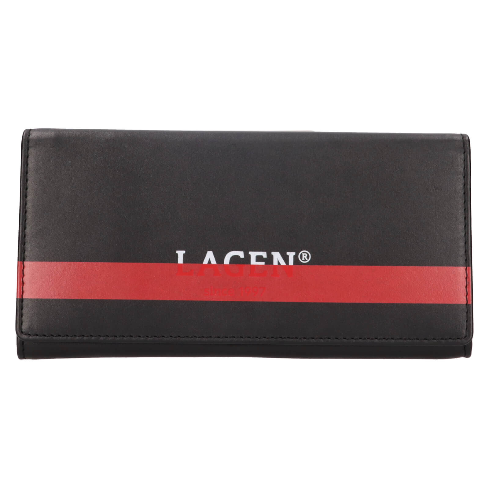 Dámská kožená peněženka Lagen Marite - černo-červená