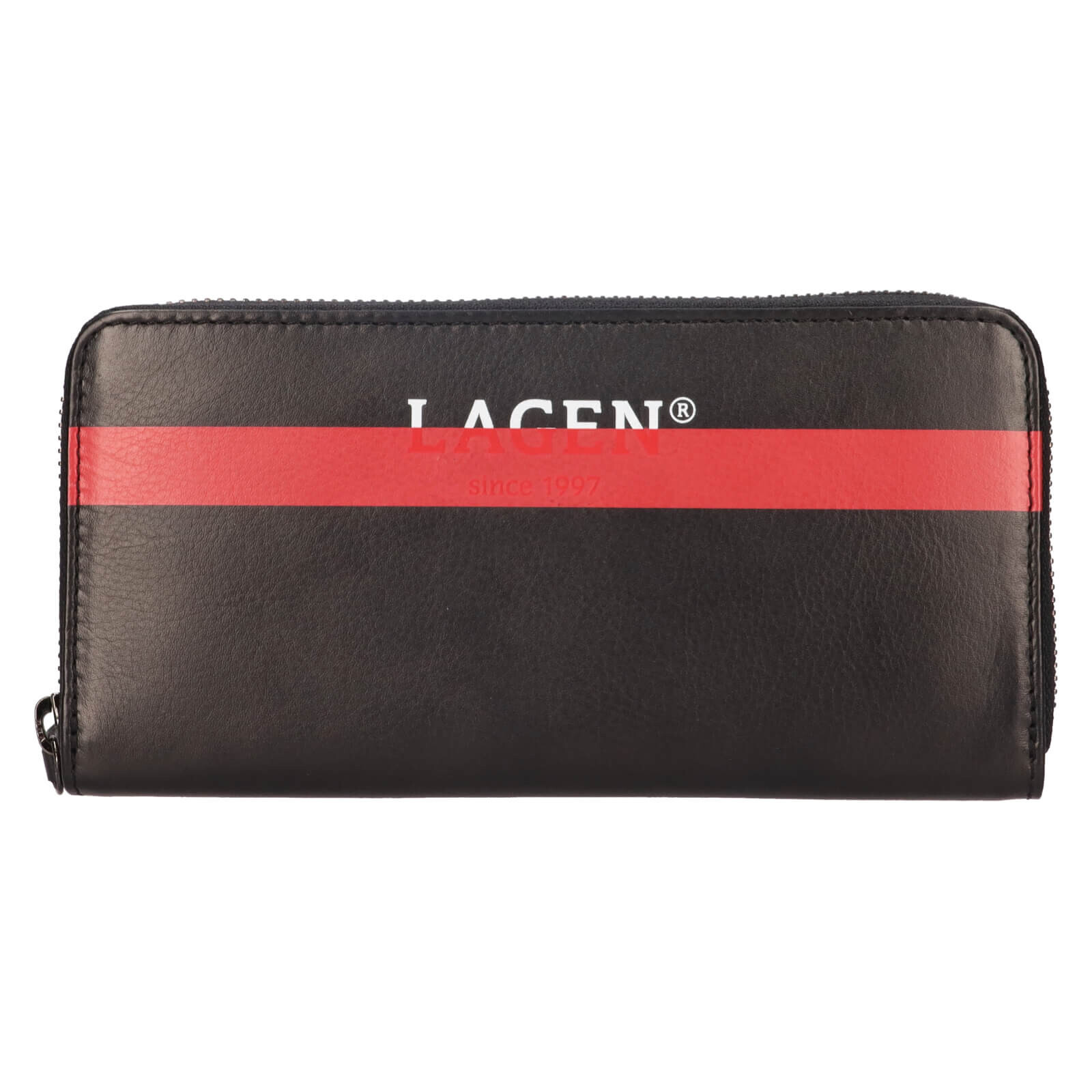 Dámská kožená peněženka Lagen Laima - černo-červená